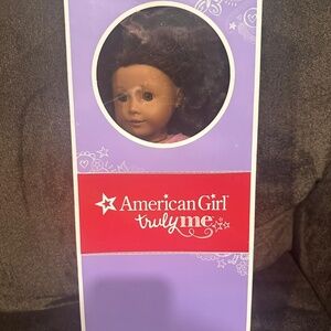 American Girl Doll- Curly Brown hair,  wavy hair- curly hair, hazel eyes